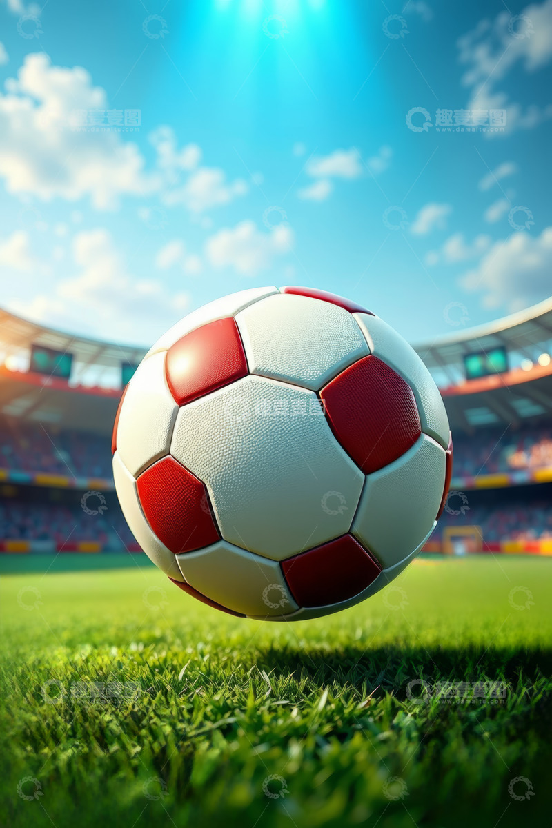 高清大图下载【趣麦麦图】体育场中悬浮的足球
