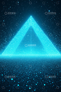 蓝色发光三角形抽象背景