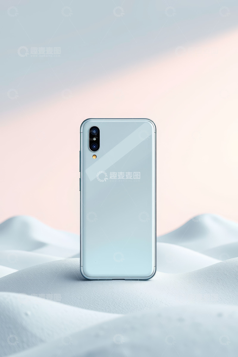 高清大图下载【趣麦麦图】浅色智能手机背面静物展示