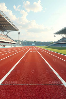 体育场红色跑道空镜