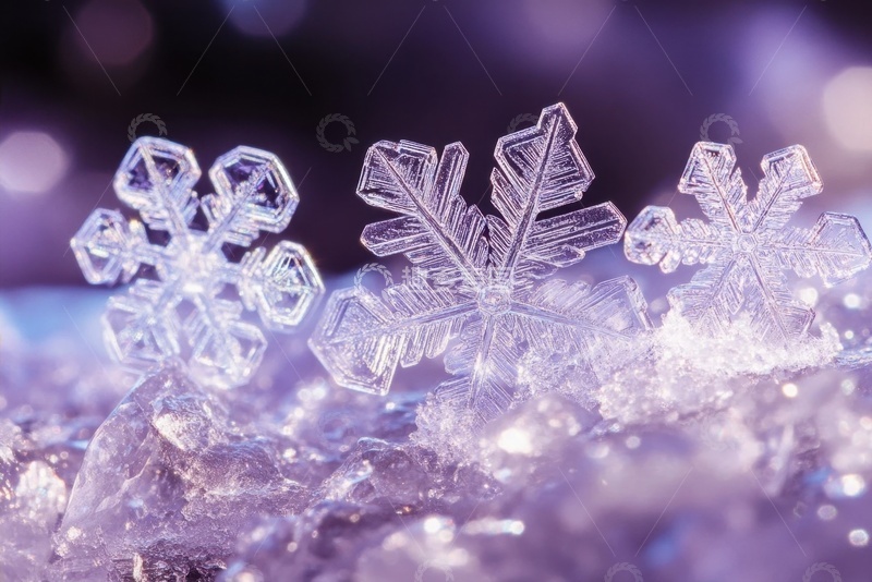 高清大图下载【趣麦麦图】雪花冰晶特写摄影