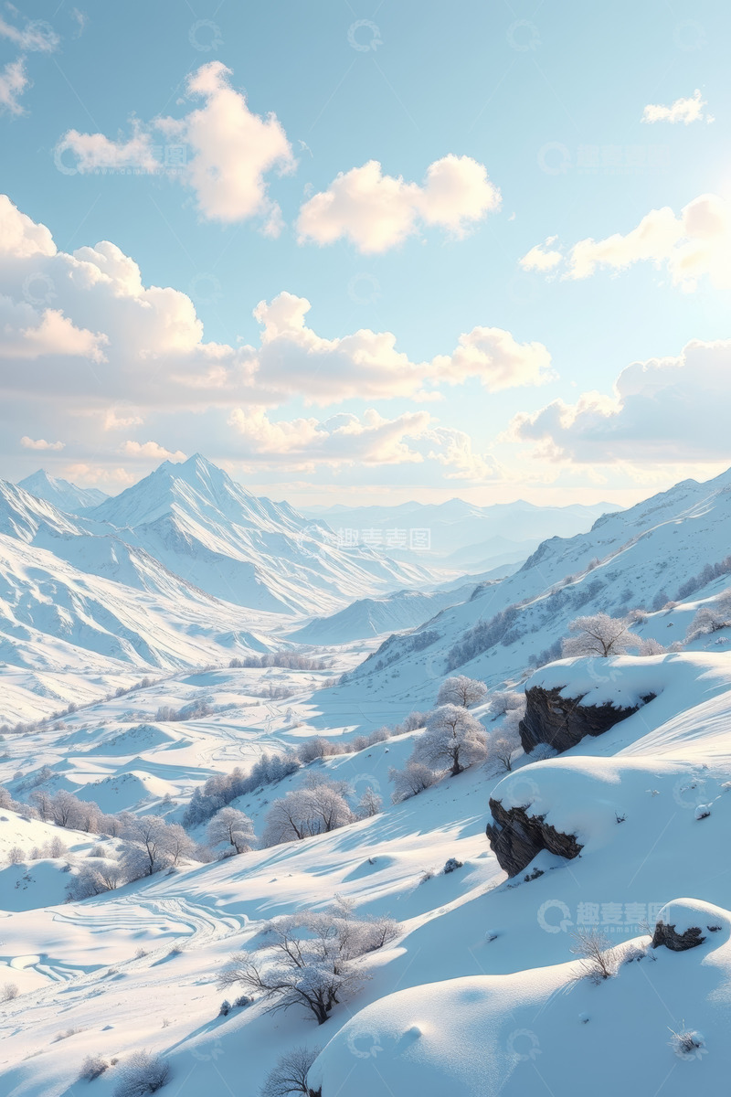 高清大图下载【趣麦麦图】雪山雪景自然风光