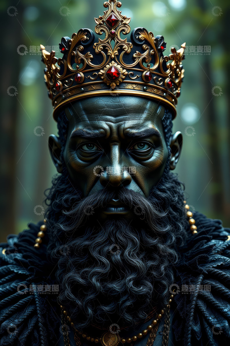 高清大图下载【趣麦麦图】戴皇冠的男性人物肖像