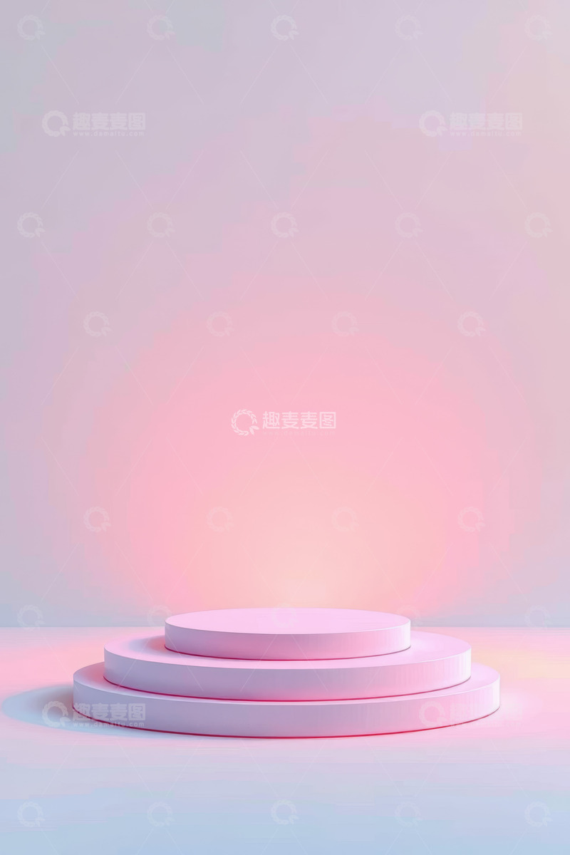 高清大图下载【趣麦麦图】粉色渐变背景圆形展示台