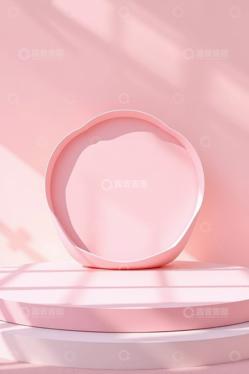 高清大图下载【趣麦麦图】粉色几何造型展示台