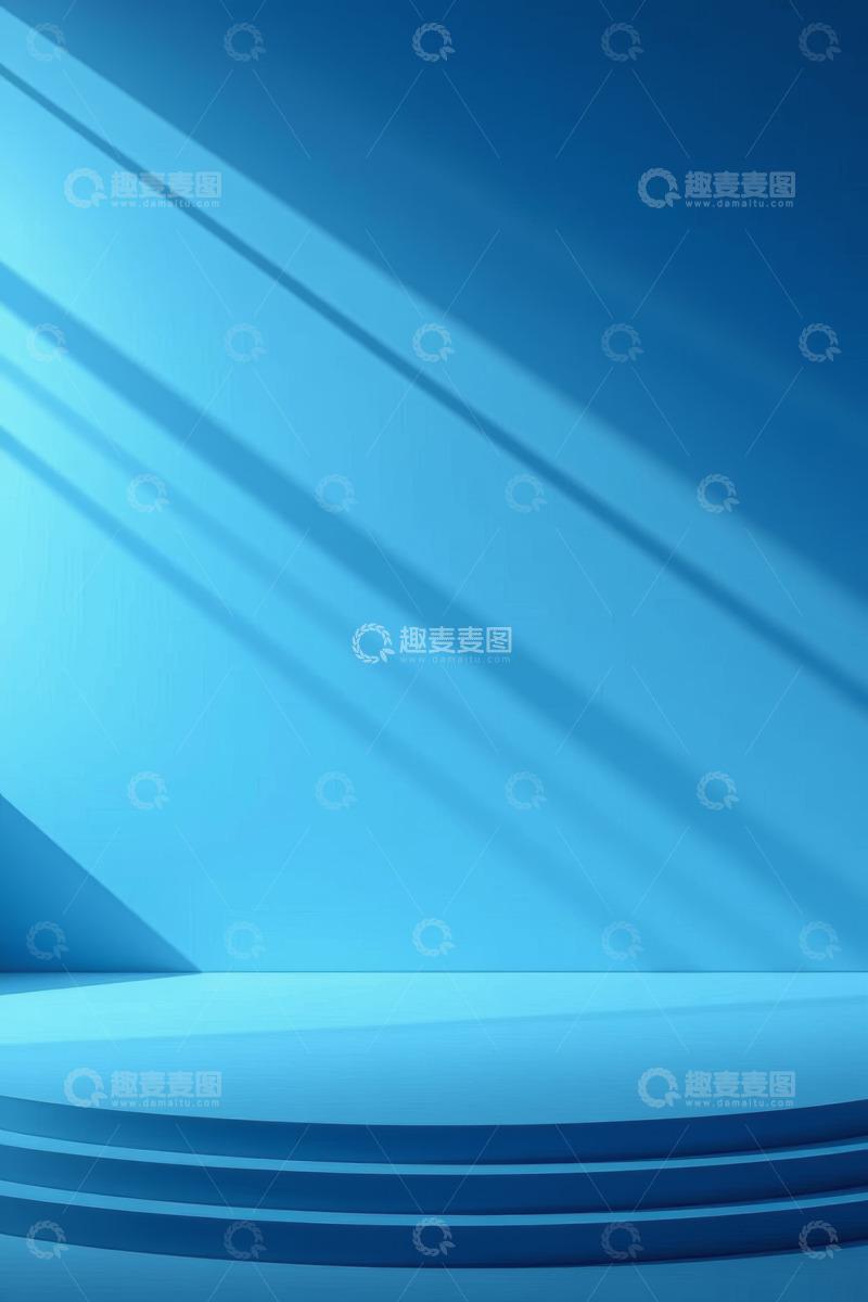 高清大图下载【趣麦麦图】蓝色渐变背景舞台展示场景