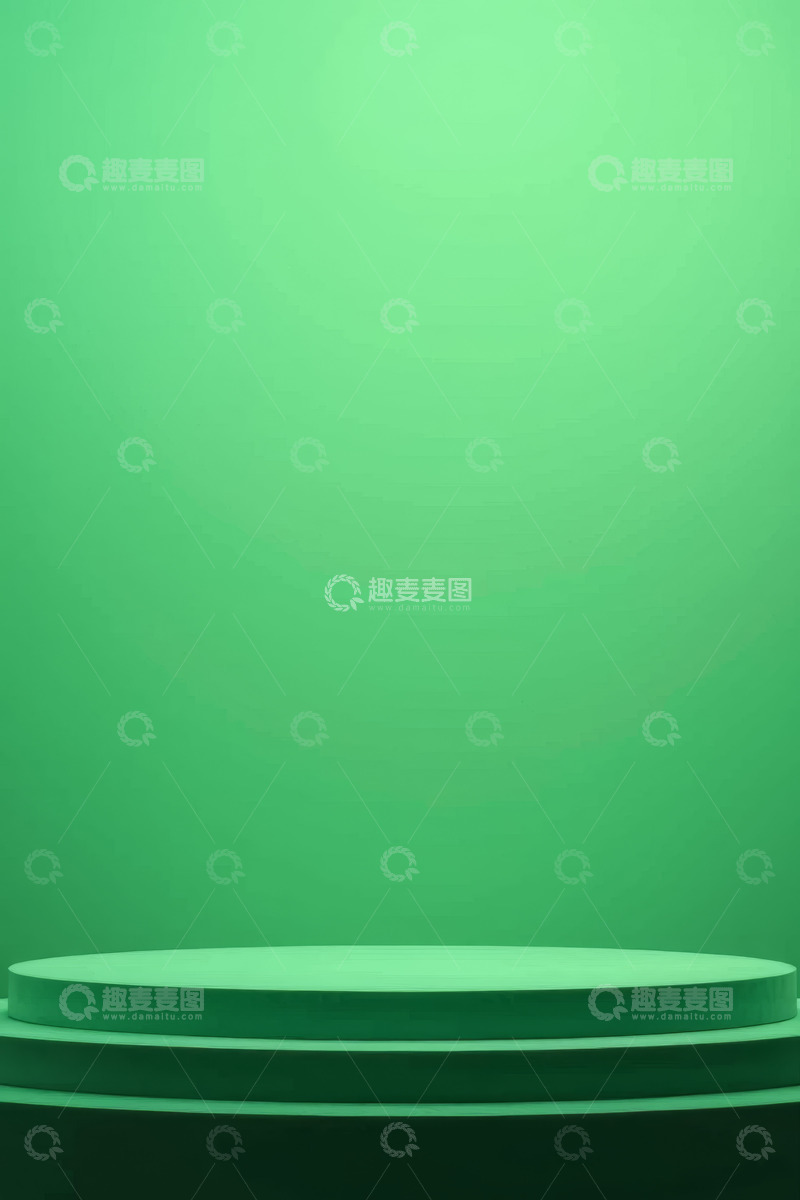 高清大图下载【趣麦麦图】绿色背景圆形展示台