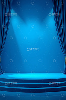 蓝色舞台背景幕布灯光场景