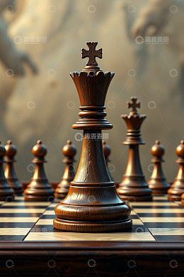 国际象棋国王棋子特写