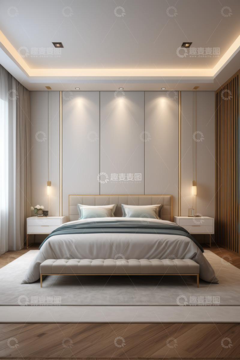高清大图下载【趣麦麦图】现代简约风格卧室室内设计