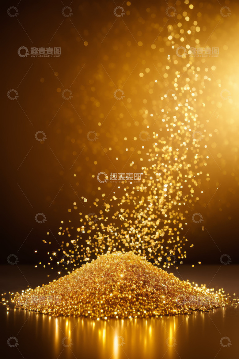 金色粒子堆积闪光效果