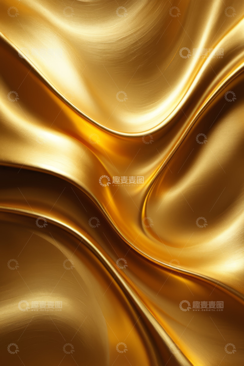 高清大图下载【趣麦麦图】金色流动抽象纹理背景