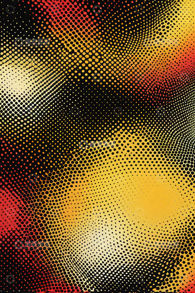 高清大图下载【趣麦麦图】红黄黑网点抽象图案背景