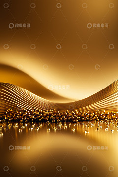 金色线条与金珠抽象背景