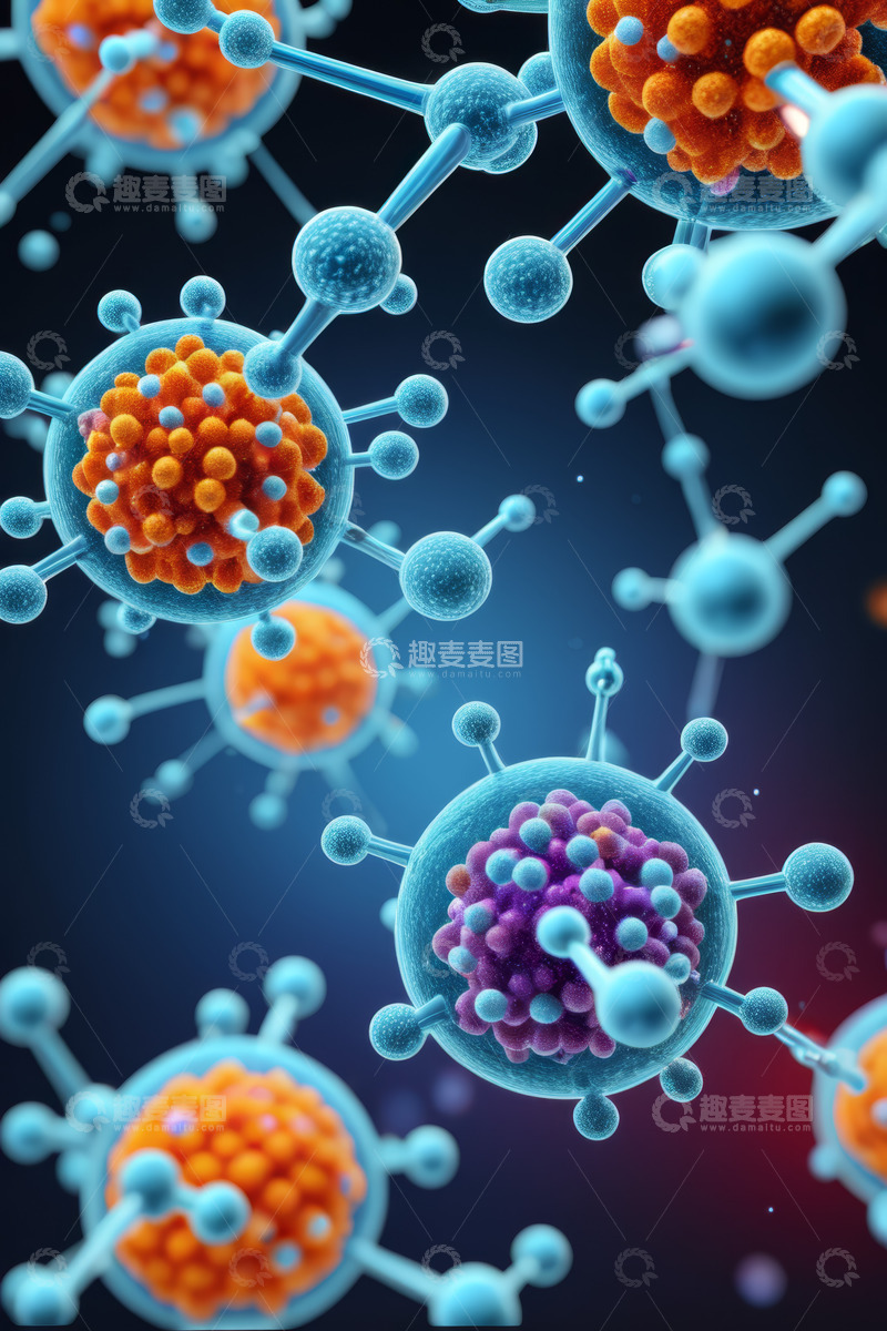 高清大图下载【趣麦麦图】微观病毒细胞科学图像