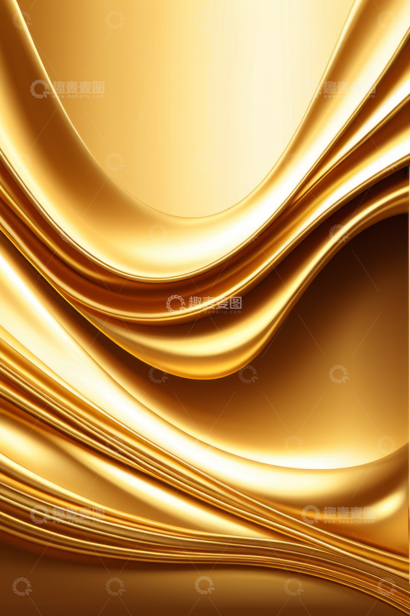 高清大图下载【趣麦麦图】金色流体波浪抽象背景