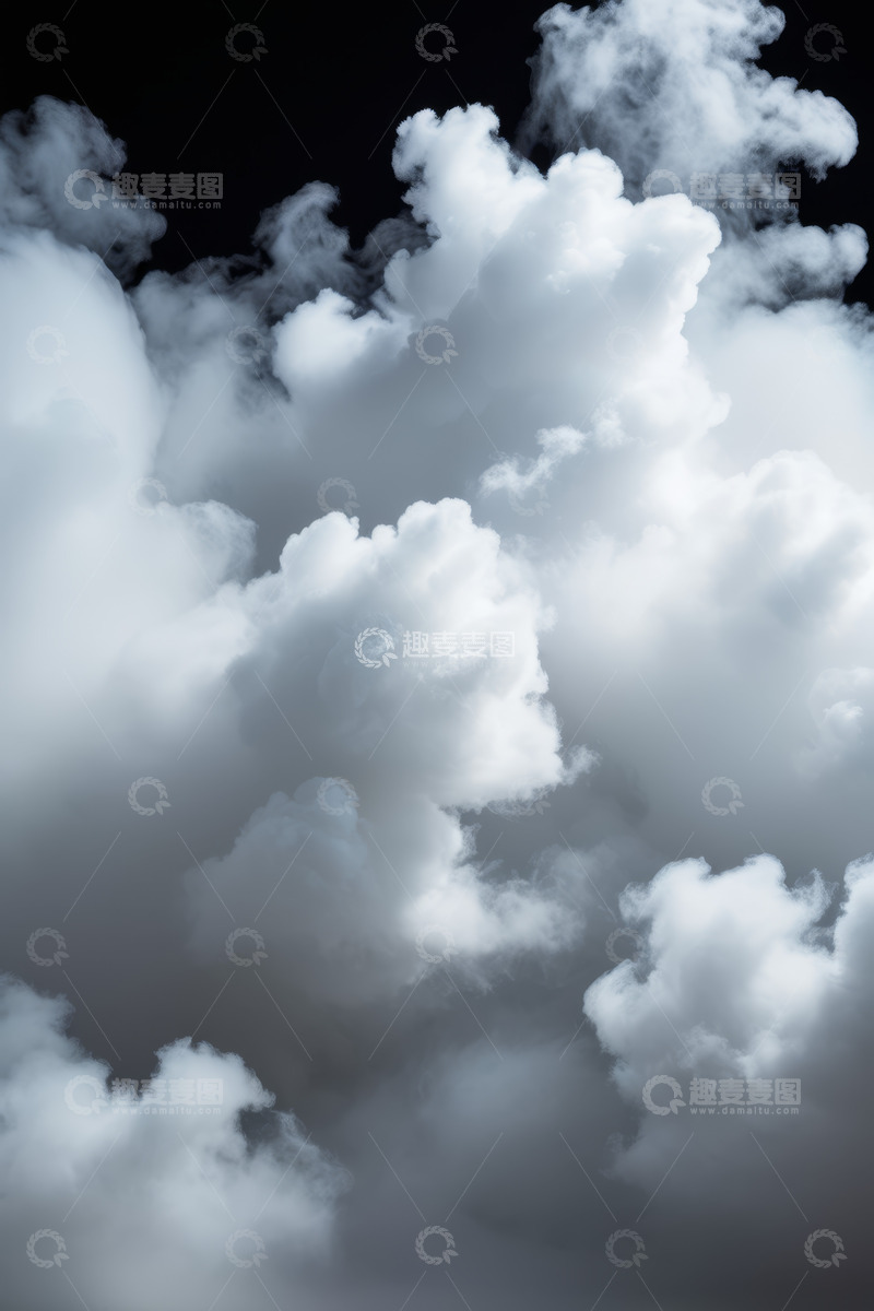 高清大图下载【趣麦麦图】天空中蓬松的白云素材