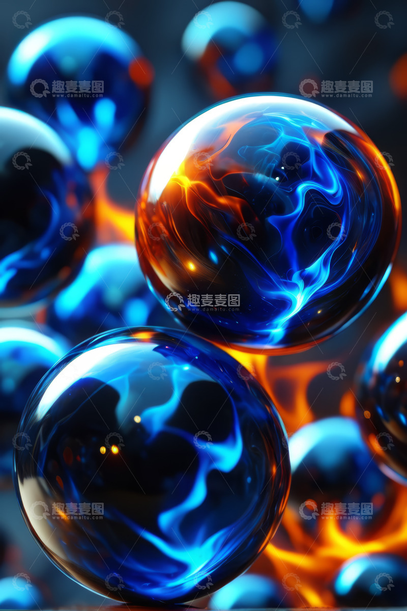 高清大图下载【趣麦麦图】炫彩抽象球体视觉素材