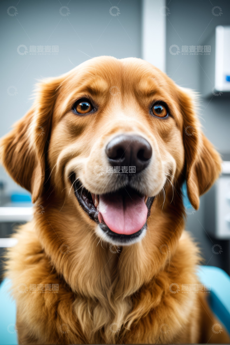 高清大图下载【趣麦麦图】可爱金毛犬特写