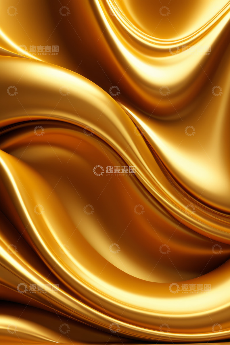 高清大图下载【趣麦麦图】金色流动纹理背景素材