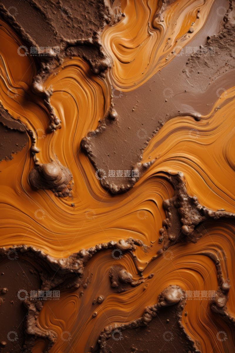 高清大图下载【趣麦麦图】棕黄色液体纹理艺术画面