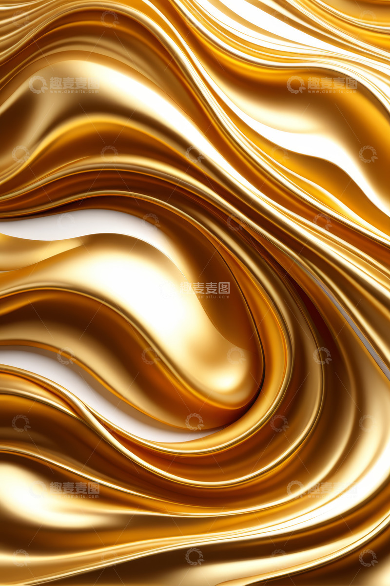 高清大图下载【趣麦麦图】金色抽象流体纹理背景