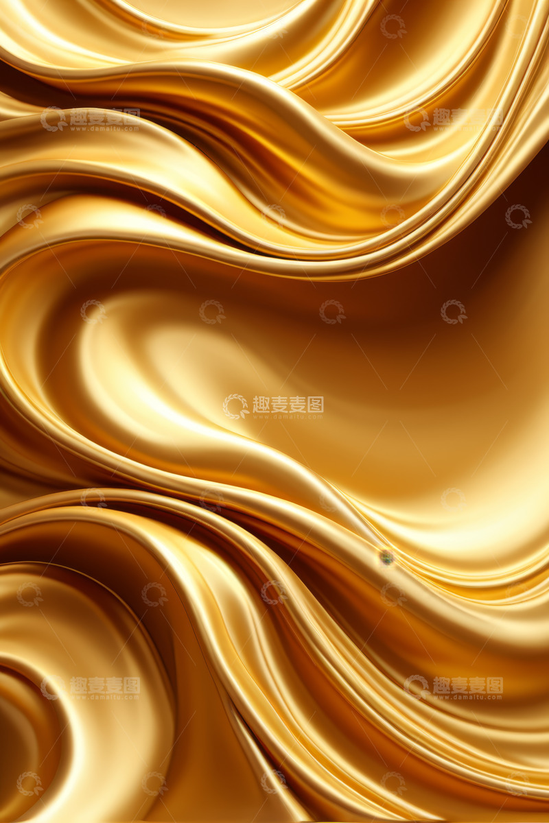 高清大图下载【趣麦麦图】金色流动质感抽象背景