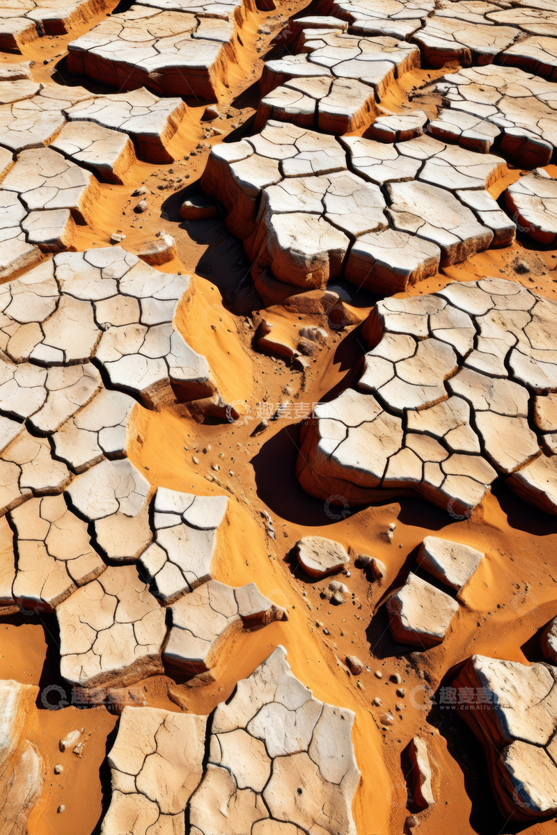 高清大图下载【趣麦麦图】干旱沙漠土地干裂景象