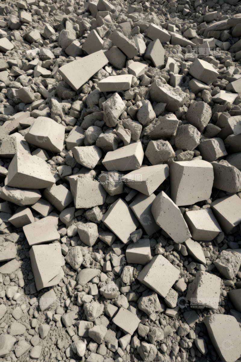 高清大图下载【趣麦麦图】户外散落的建筑材料碎块