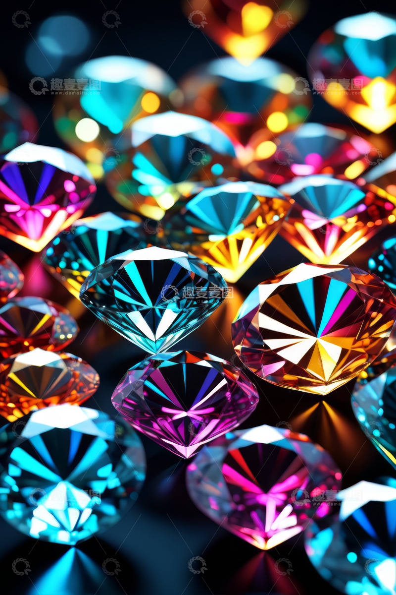 高清大图下载【趣麦麦图】多彩钻石微距特写