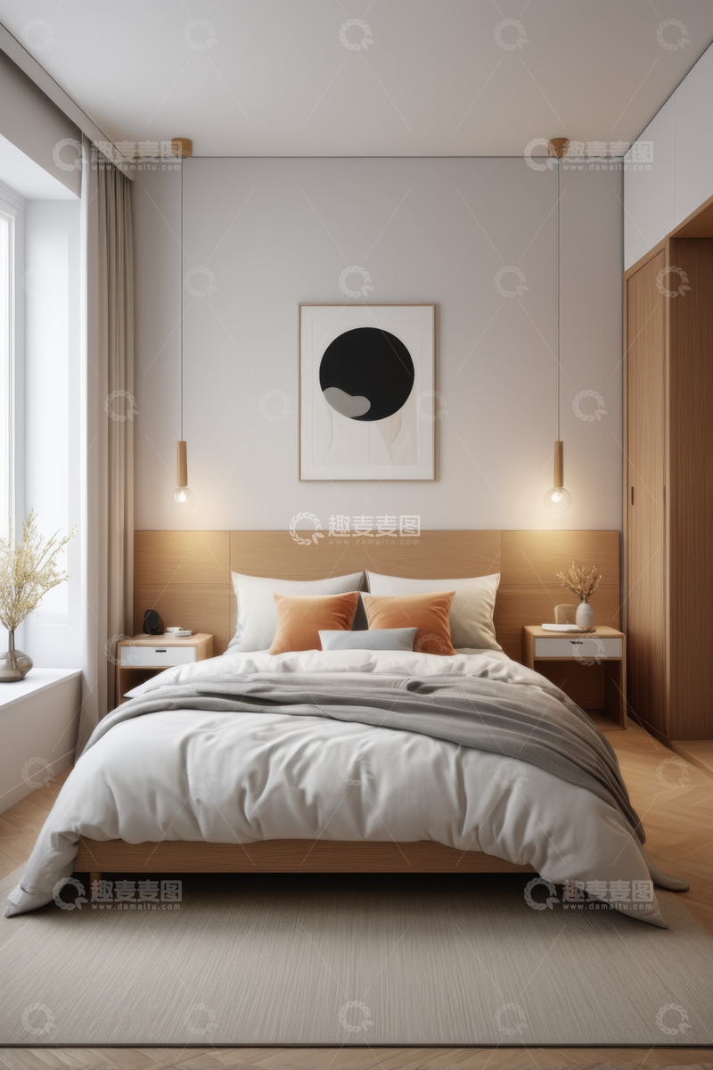 高清大图下载【趣麦麦图】简约风格卧室室内场景