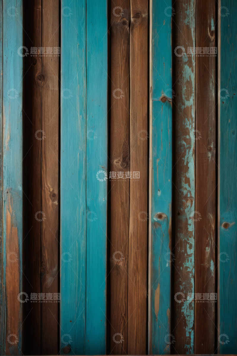高清大图下载【趣麦麦图】蓝棕相间木质板墙纹理