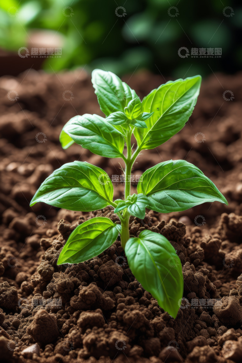 高清大图下载【趣麦麦图】土壤中生长的嫩绿植物