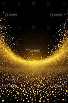 黑色背景金色粒子动感效果