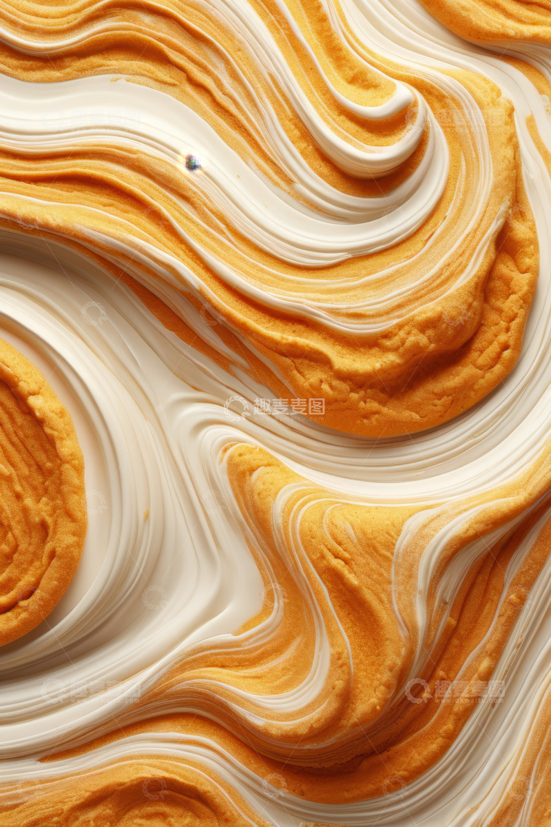 高清大图下载【趣麦麦图】橙白相间纹理液体图案素材