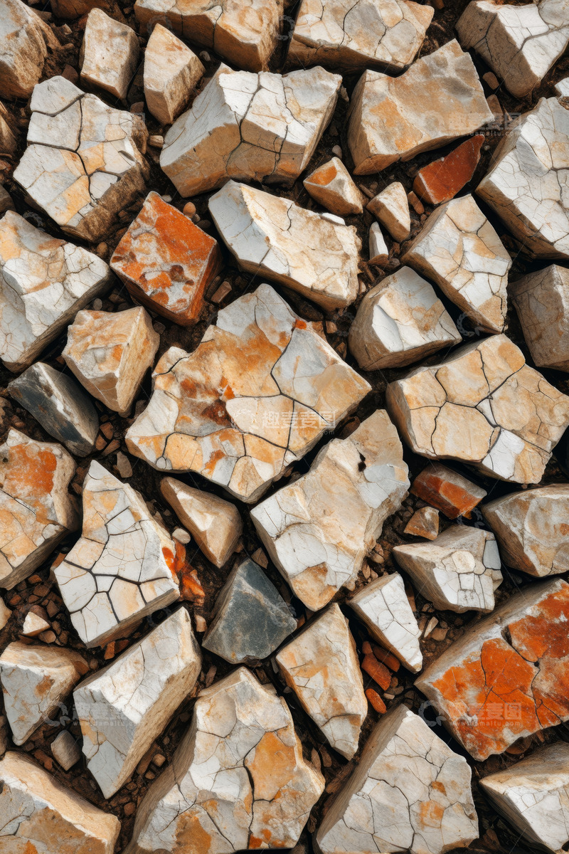 高清大图下载【趣麦麦图】碎裂石块特写纹理画面