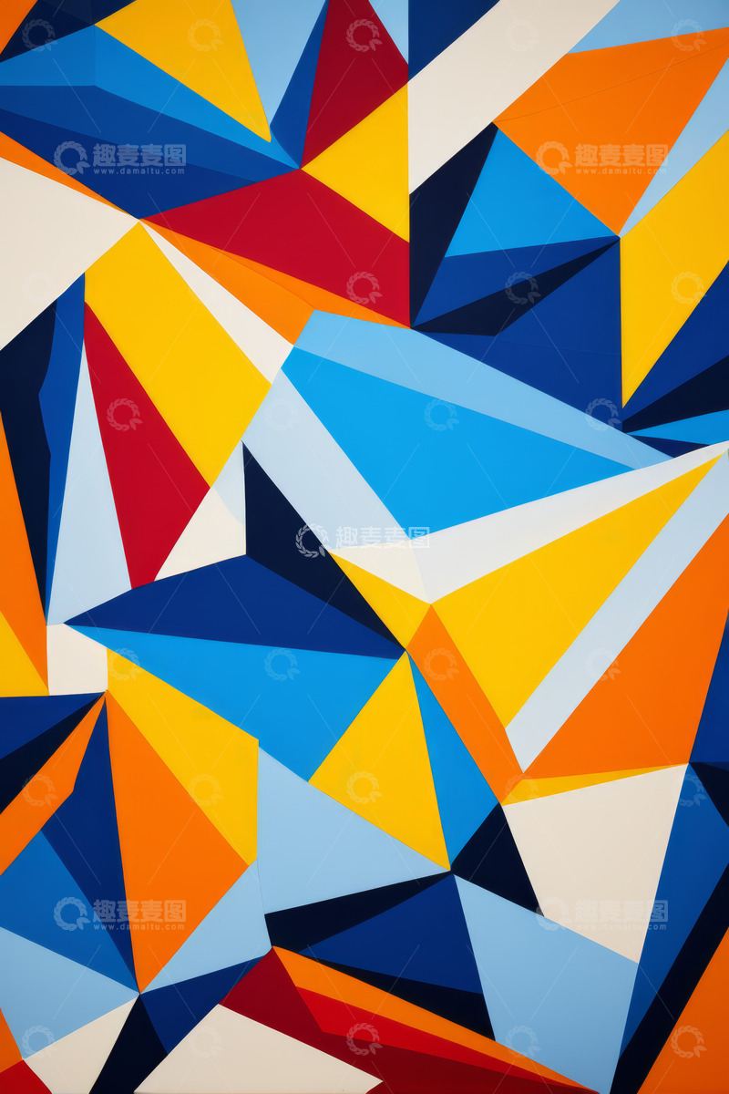 高清大图下载【趣麦麦图】多彩几何图形抽象背景