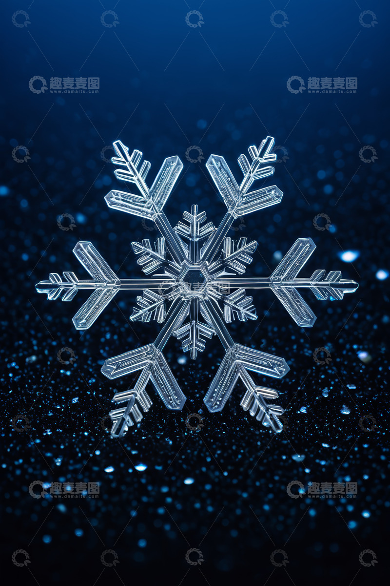 高清大图下载【趣麦麦图】微距特写雪花图案