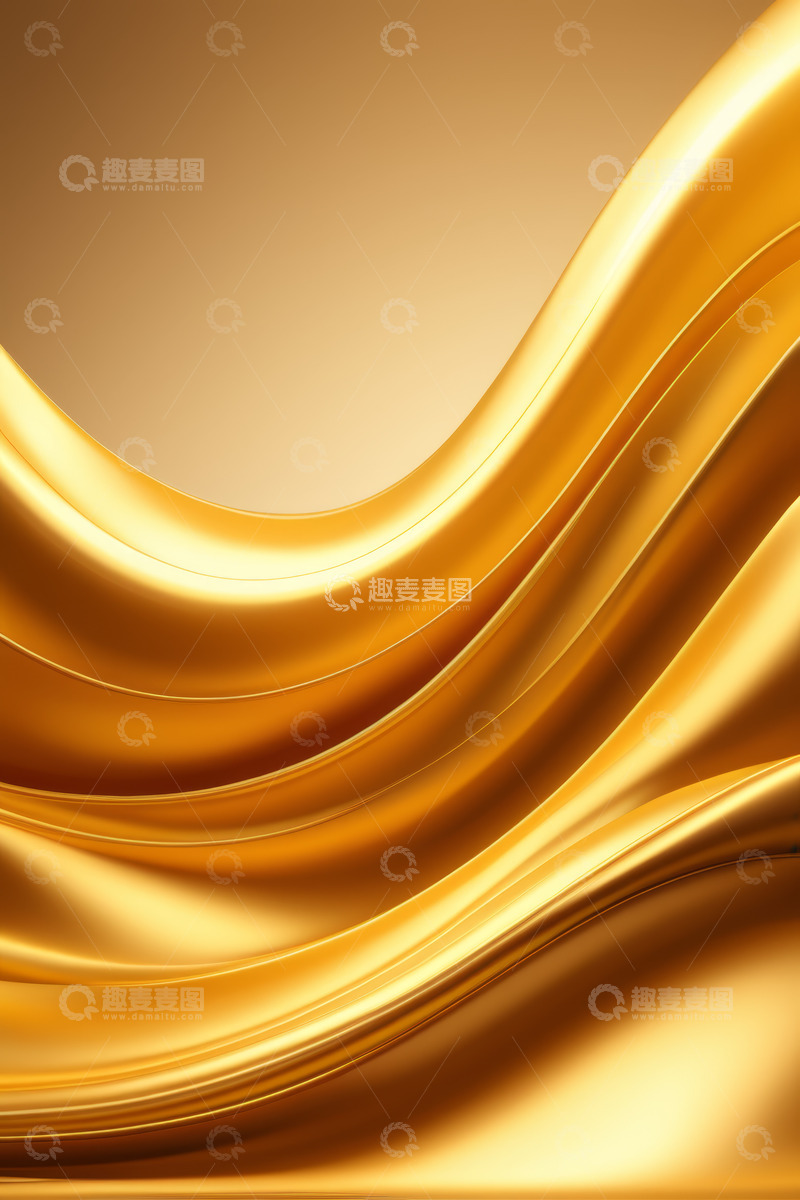 高清大图下载【趣麦麦图】金色流动纹理背景素材