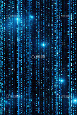 蓝色二进制数字背景素材