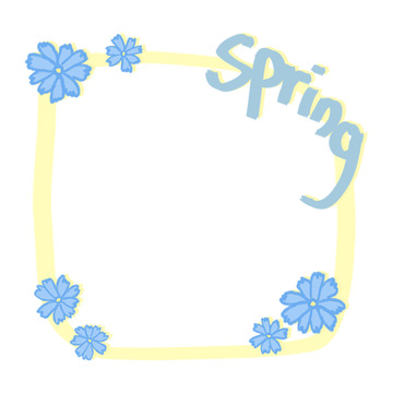 春日花卉边框设计模板