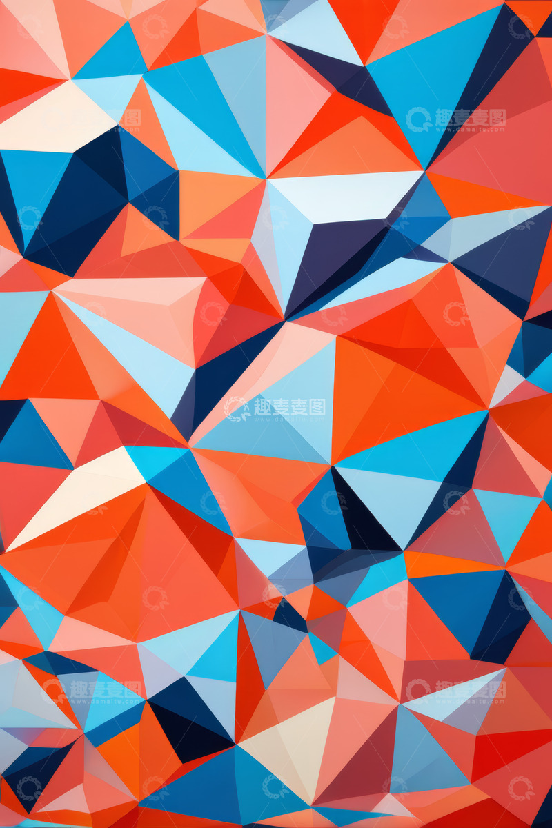 高清大图下载【趣麦麦图】多彩几何多边形背景图案