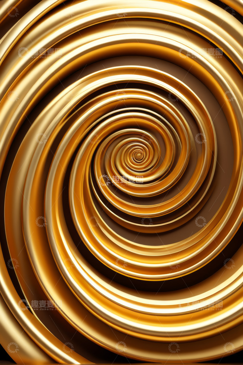 高清大图下载【趣麦麦图】金色螺旋抽象背景图案