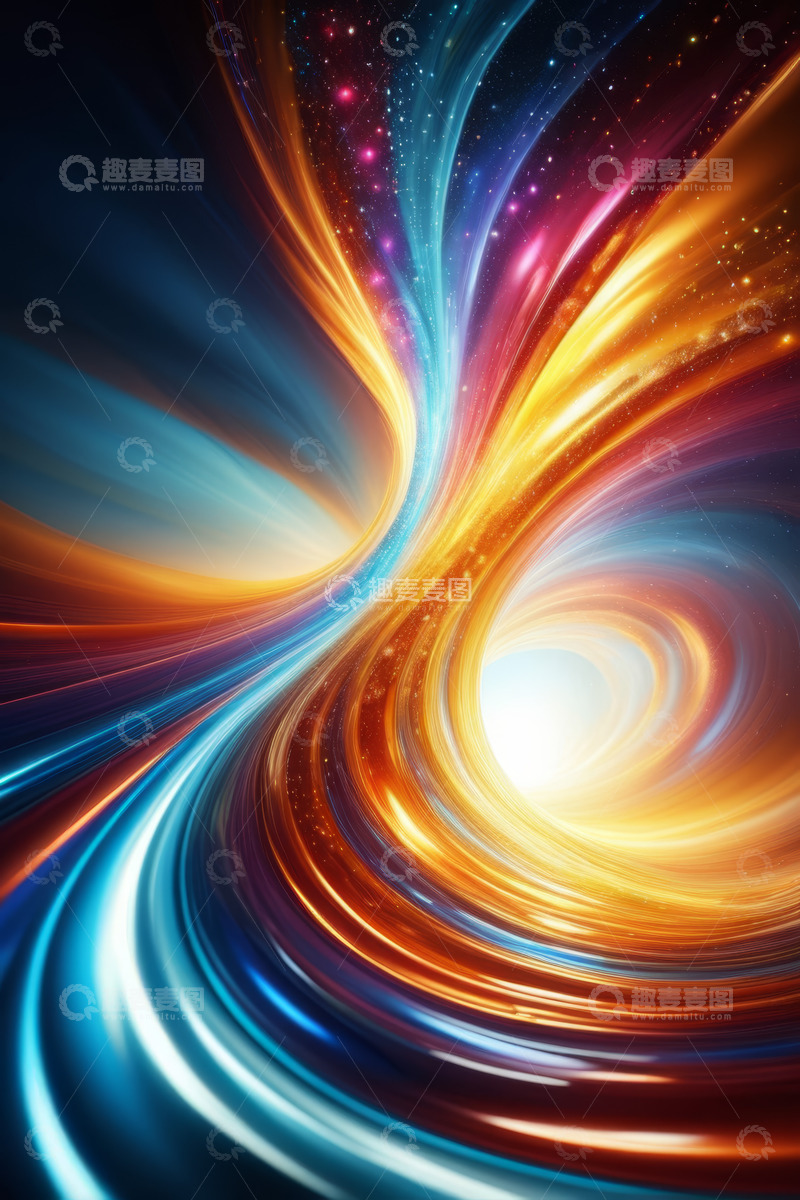 高清大图下载【趣麦麦图】炫彩抽象动感光线背景图
