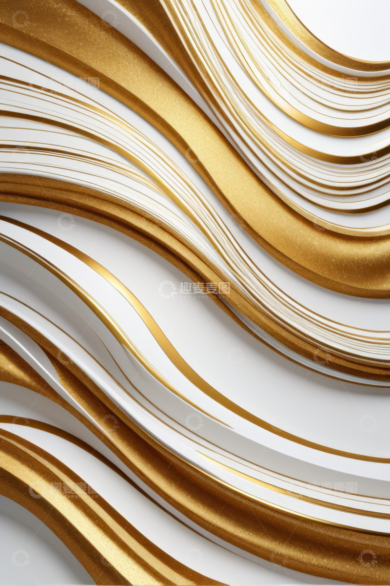 高清大图下载【趣麦麦图】金色抽象波浪纹理背景