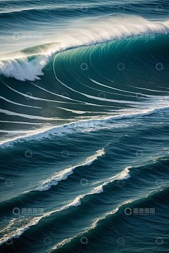 蓝色海洋波浪景象
