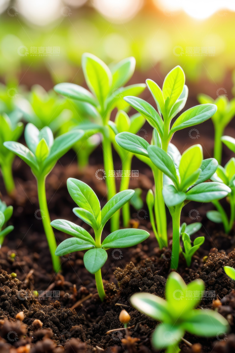 高清大图下载【趣麦麦图】土壤中生长的嫩绿植物