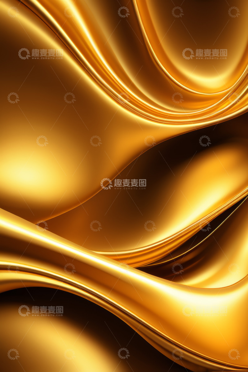 高清大图下载【趣麦麦图】金色流动质感抽象背景