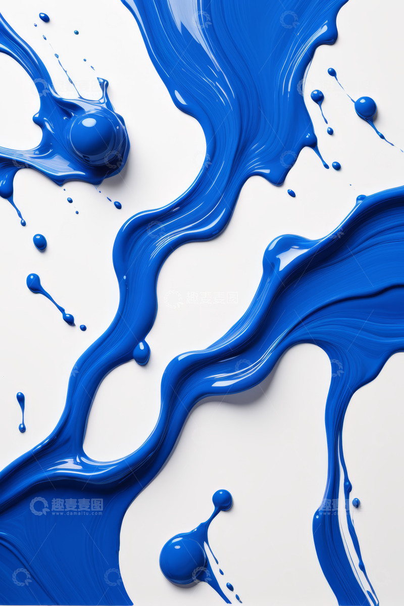 高清大图下载【趣麦麦图】蓝色油漆飞溅效果素材