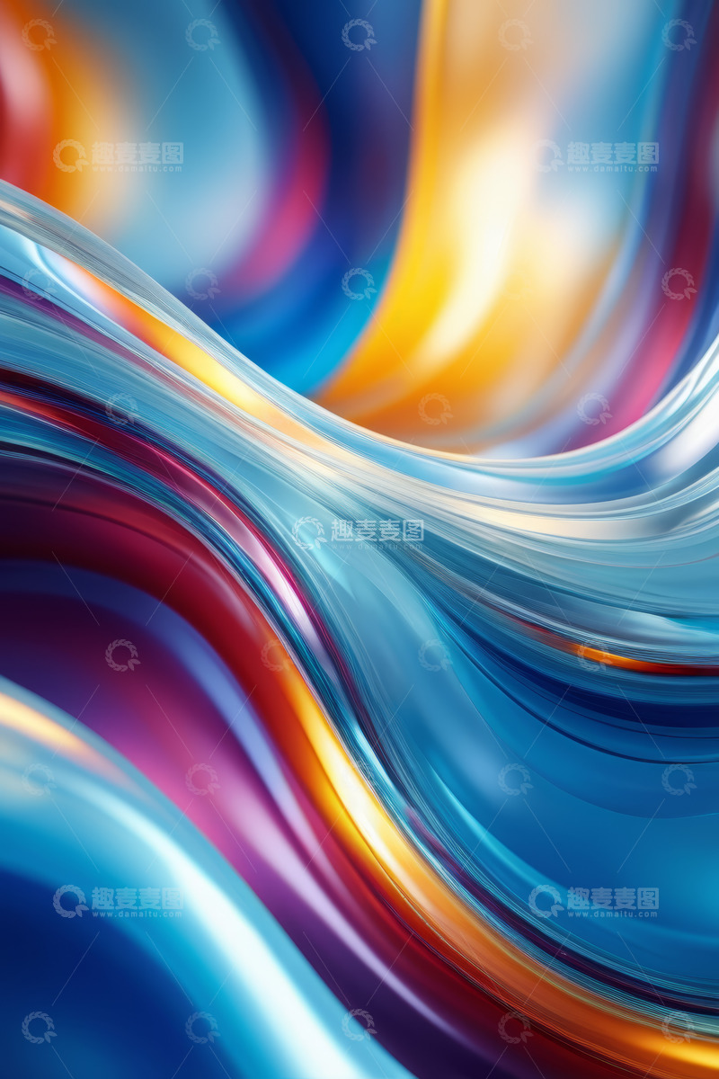 高清大图下载【趣麦麦图】多彩抽象流动背景图案